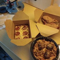  Danny’s Pasta - Pepperoni pizza Italian sub Pappardelle pasta with half marinara & half alfredo with meatballs