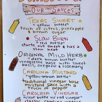 Bullies BBQ - Five sauce choices (served in the side). - Barbeque Near Me - Hilton Head Island, South Carolina Bullies BBQ - Five sauce choices (served in the side). - Barbeque Near Me - Hilton Head Island, South Carolina