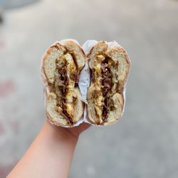 Bagel Guys Bakery - Bacon egg and cheese with added hashbrown