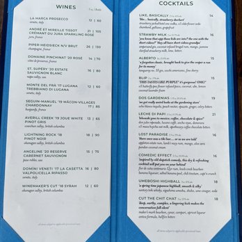 H Tasting Lounge - Menu: wines & cocktails - Lounges Near Me - Vancouver, British Columbia