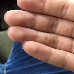 Nail polish on bottom on hand Nail polish on bottom on hand