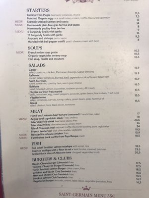 Menu photo 5 Le Saint Germain Paris, 75 Menu photo 5 Le Saint Germain Paris, 75