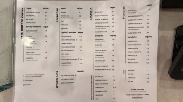 Menu photo 1 QYN Coffee Costa Mesa, CA Menu photo 1 QYN Coffee Costa Mesa, CA