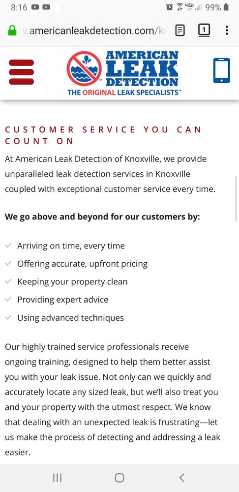 Slide of American Leak Detection