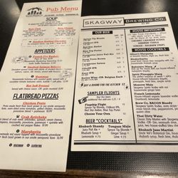 Skagway Brewery Co Gift Shop - Beer and food menus