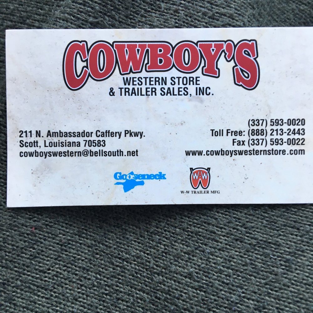 Cowboy’s Western - Business card - Accessories Near Me - Scott, Louisiana
