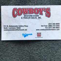 Cowboy’s Western - Business card
