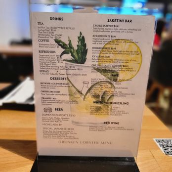 Drunken Lobster - Drink menu - Vietnamese Near Me - Houston, Texas Drunken Lobster - Drink menu - Vietnamese Near Me - Houston, Texas