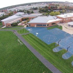 Our 13.25 acre campus has four soccer fields, eight basketball courts, a 1/4 mile track, and three playgrounds.