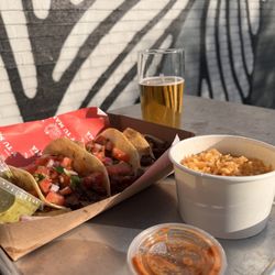 Y Tu Mama - Carne Asada Tacos Steak - Three Tacos & Side of Rice with Clear beer (from Veil)