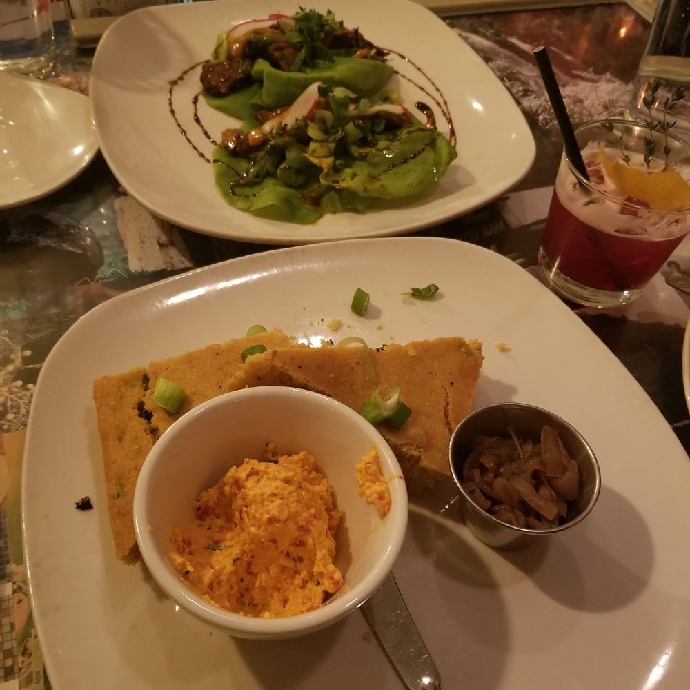 The Fiction Kitchen - Vegan cornbread and vegan pimento cheese and vegan asian lettuce wraps. - Vegan Near Me - Raleigh, North Carolina The Fiction Kitchen - Vegan cornbread and vegan pimento cheese and vegan asian lettuce wraps. - Vegan Near Me - Raleigh, North Carolina