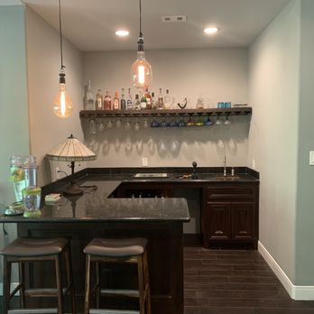 AAA Integrity Painting - Bar area with wood effect cabinets - Painters Near Me AAA Integrity Painting - Bar area with wood effect cabinets - Painters Near Me