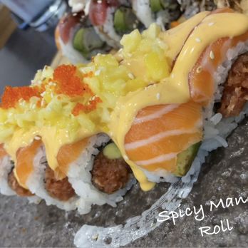 Angry Fish Sushi - Spicy Avo Salmon Roll is sooo good. - Sushi Bars Near Me - San Leandro, California