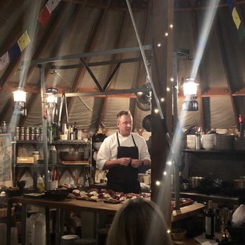 The Yurt At Solitude - Chef Craig Gerome talks us through the menu inside the yurt (that's basically the whole kitchen right there!) - American Near Me - Solitude, Utah The Yurt At Solitude - Chef Craig Gerome talks us through the menu inside the yurt (that's basically the whole kitchen right there!) - American Near Me - Solitude, Utah
