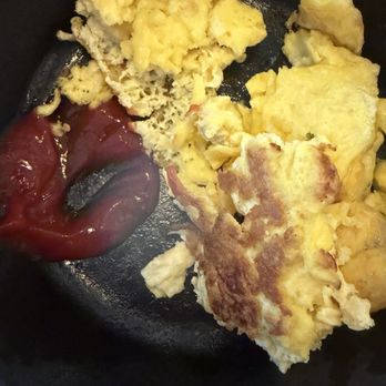 Farm Table - Over done eggs due to plating on a iron skillet. You can see the bubbles - Breakfast & Brunch Near Me - Van Nuys, California Farm Table - Over done eggs due to plating on a iron skillet. You can see the bubbles - Breakfast & Brunch Near Me - Van Nuys, California
