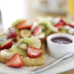 First Watch - French toast with very fresh fruit. Delicious!