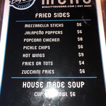 Big City Gamin - Menu - Sports Bars Near Me - Eugene, Oregon
