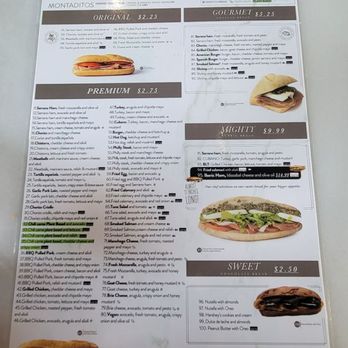 100 Montaditos Coral Way - Front part of menu - Spanish Near Me - Miami, Florida 100 Montaditos Coral Way - Front part of menu - Spanish Near Me - Miami, Florida