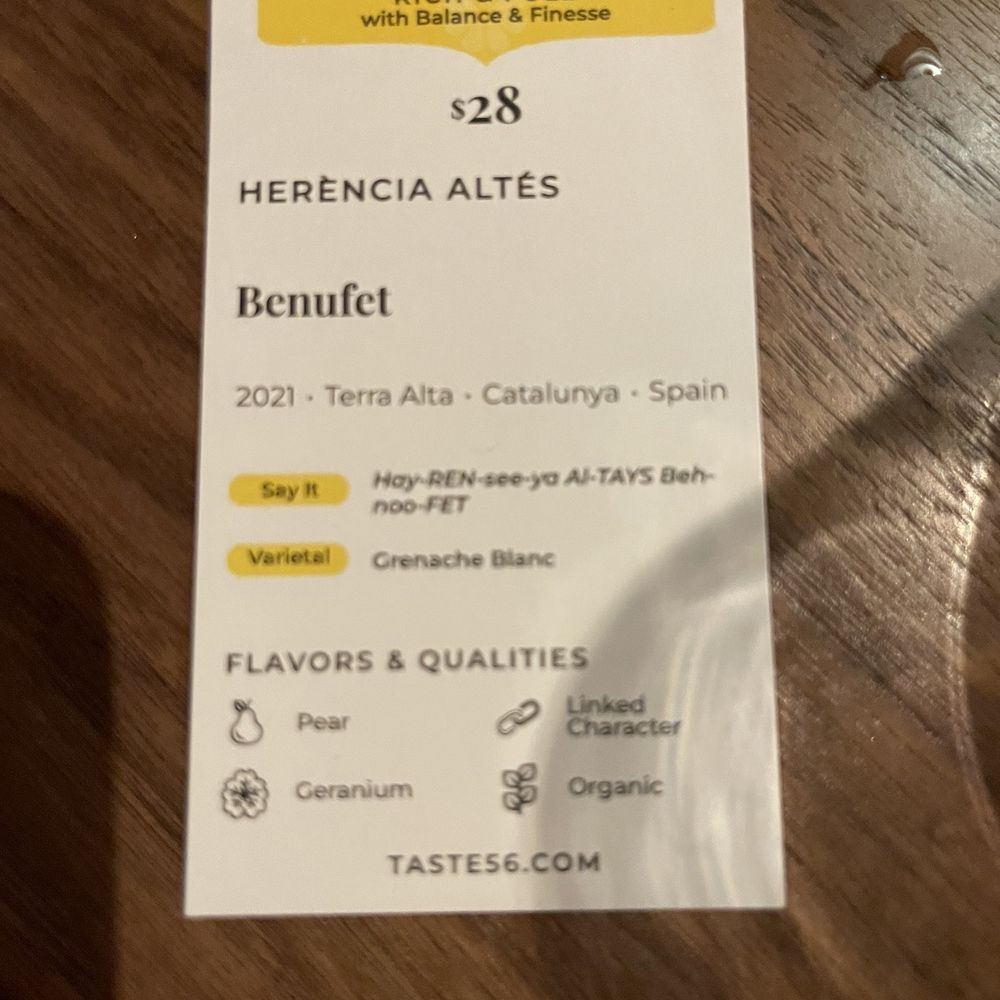 Bar 56 - Left with the details of the wine we enjoyed - New American Near Me - Brooklyn, New York