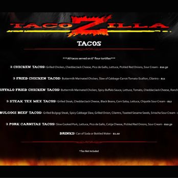 Tacozilla - Menu - Tacos Near Me Tacozilla - Menu - Tacos Near Me