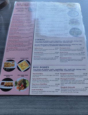 Menu photo 2 Thai Harbor Huntington Beach, CA