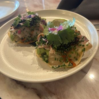 Stereo41 - Hamachi Tostadas. They had a little kick - Cocktail Bars Near Me - Walnut Creek, California Stereo41 - Hamachi Tostadas. They had a little kick - Cocktail Bars Near Me - Walnut Creek, California