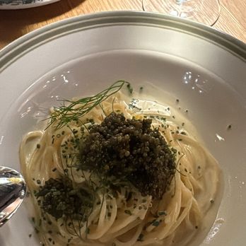 La Serre - Classique Caviar Nest (osetra caviar, angel hair pasta, lemon crème fraîche) - French Near Me - Chicago, Illinois