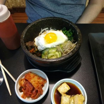 Kimchi - Stone bowl bibimbap. They give you kimchi and tofu as sides. - Korean Near Me - Wichita, Kansas Kimchi - Stone bowl bibimbap. They give you kimchi and tofu as sides. - Korean Near Me - Wichita, Kansas