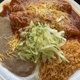 Beef enchilada plate