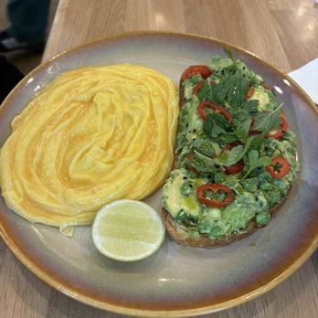 Camp Cove - Avocado toast with soft scramble eggs.... Now regular eggs feel boring now - Cafes Near Me - Sacramento, California