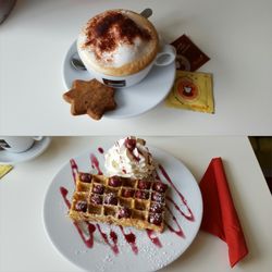 Gelatissimo - Cappuchino mit Waffel und Kirschen