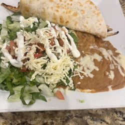 Plaza Antigua - 7. Grilled Fajita Quesadilla Lunch Special with beans and salad