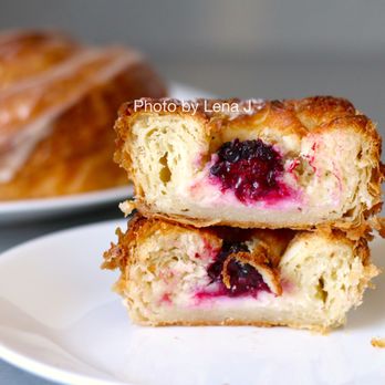 Starter Bakery - Seasonal Raspberry with Passion Fruit Cream Kouign Amann ($5) - Bakeries Near Me - Berkeley, California