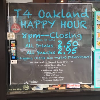 T4 - They now have happy hour! - Bubble Tea Near Me - Oakland, California
