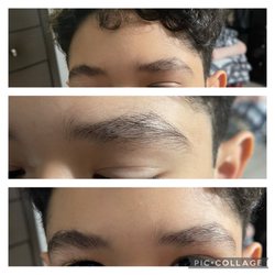 Elegant Cut's Barber Shop - As you can see, the right side is not as thick as the left.  Plus the top of the brow lost some hair too.
