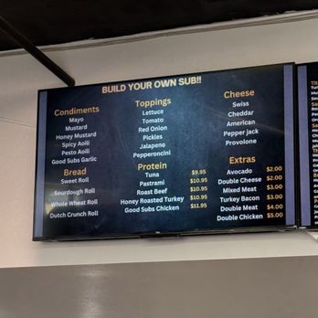 Good Subs Market - Menu as of Jan 2026 - Grocery Near Me - Colma, California