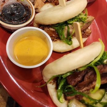 Zoe Ma Ma - Sampler, pork belly bao, roast duck bao. Soooo delicious! - Chinese Near Me - Boulder, Colorado