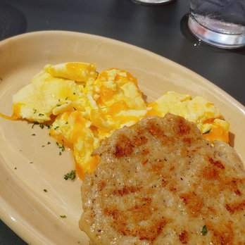Snooze, an A.M. Eatery - Chicken sausage, scrambled eggs with cheese - Breakfast & Brunch Near Me - Austin, Texas Snooze, an A.M. Eatery - Chicken sausage, scrambled eggs with cheese - Breakfast & Brunch Near Me - Austin, Texas
