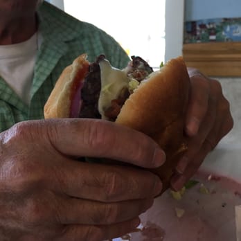 Mill Creek Fish N Chips - The burger is huge $8.99 - Fish & Chips Near Me - Quincy, California