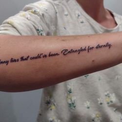 Embrace the Chaos - My quote tattoo. Very clean lines.