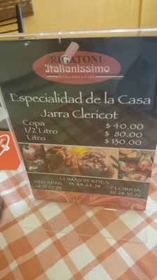 Menu photo 1 Rigatoni Italianisimo Naucalpan, MEX