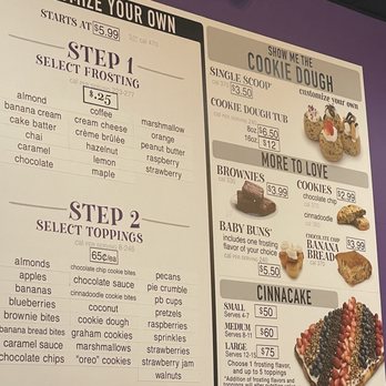 Cinnaholic - Menu Build Your Own Cinnamon Roll* - Desserts Near Me - Corona, California Cinnaholic - Menu Build Your Own Cinnamon Roll* - Desserts Near Me - Corona, California