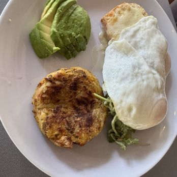 Main Road Biscuit - Egg sandwich over biscuits with avocado and hash browns - Breakfast & Brunch Near Me - Jamesport, New York