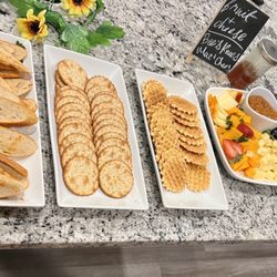 Buttered Up Catering - Hors d'oeuvres display, everything beautifully plated and fresh.