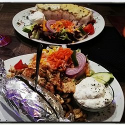 Da Vinci - Ofenkartoffel mit Hähnchenbrust und Champignons und Salatbeilage