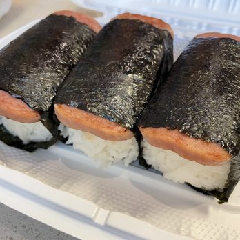 Hawaiian Grill Express - three sushi rolls in a styrofoam container - Hawaiian Near Me - Dublin, California
