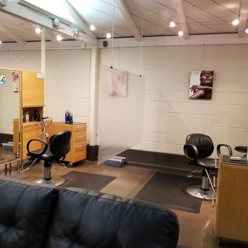 Paul Milina Salon - Salon chairs with dividers for COVID safety. - Hair Salons Near Me - Castro Valley, California