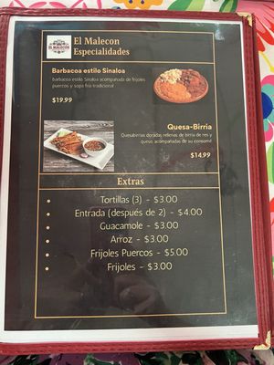 Menu photo 8 Tacos El Malecon Albuquerque, NM