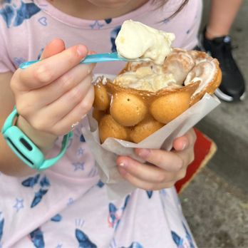 Bang Bang Ice Cream - Golden Oreo scoop and Reese PB scoop (best ice cream EVER) in a warm egg waffle cone. She loved it! - Desserts Near Me - Toronto, Ontario