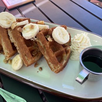 Nirvana Tea House and Cafe - Banana waffle - Tea Rooms Near Me - Millis, Massachusetts Nirvana Tea House and Cafe - Banana waffle - Tea Rooms Near Me - Millis, Massachusetts